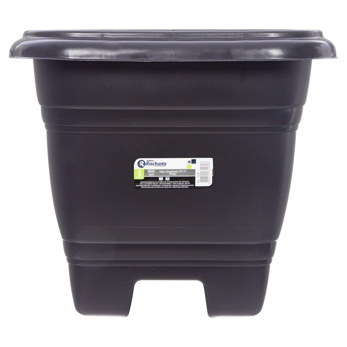 Vaso Preto Quadrado Plásticos Rischioto N 17