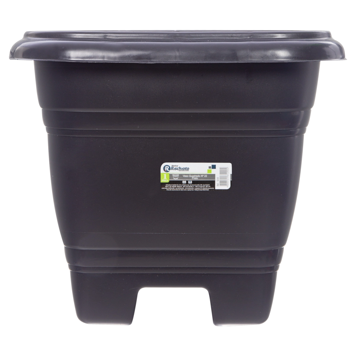 Vaso Preto Quadrado Plásticos Rischioto N 22