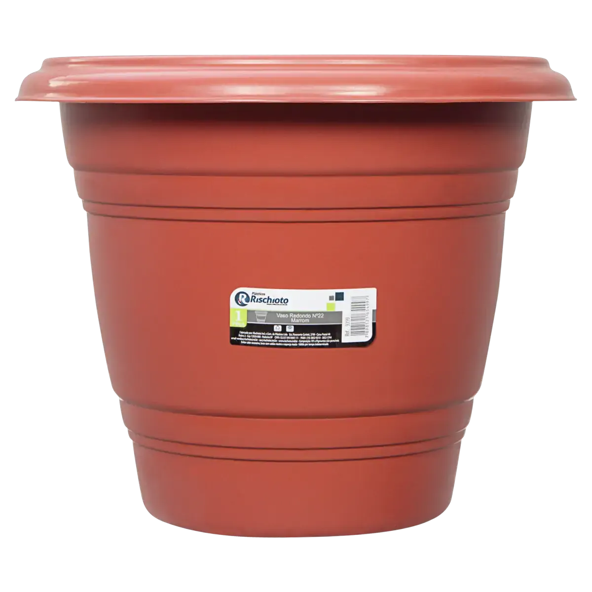 Vaso Marrom Redondo Plástico Plásticos Rischioto N 22
