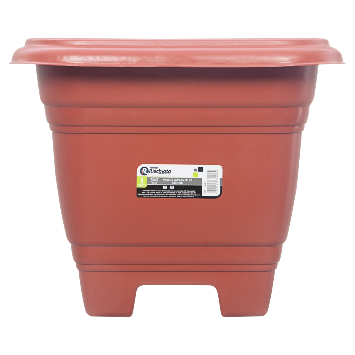 Vaso Marrom Quadrado Plásticos Rischioto N 22