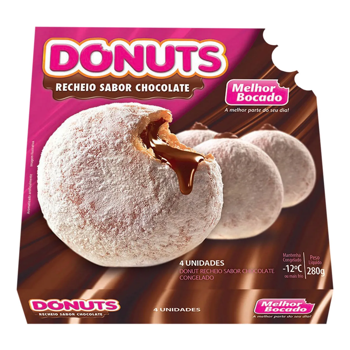 Donuts de Chocolate Melhor Bocado 280g 4 unidades
