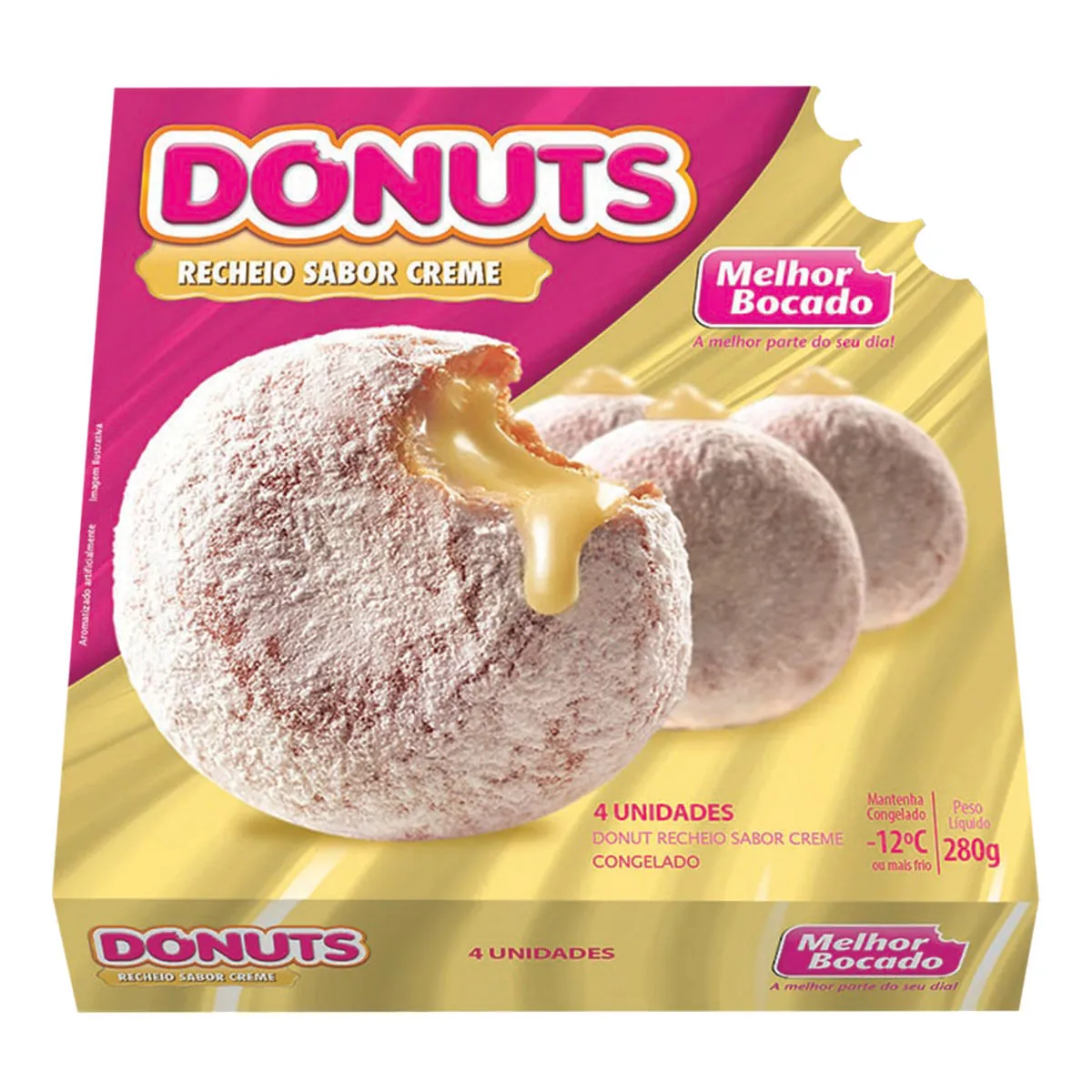 Donuts de Creme Melhor Bocado 280g 4 Unidades