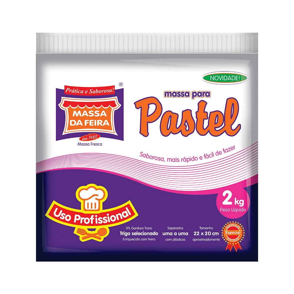 Massa Pastel M Feira 20x22 2kg