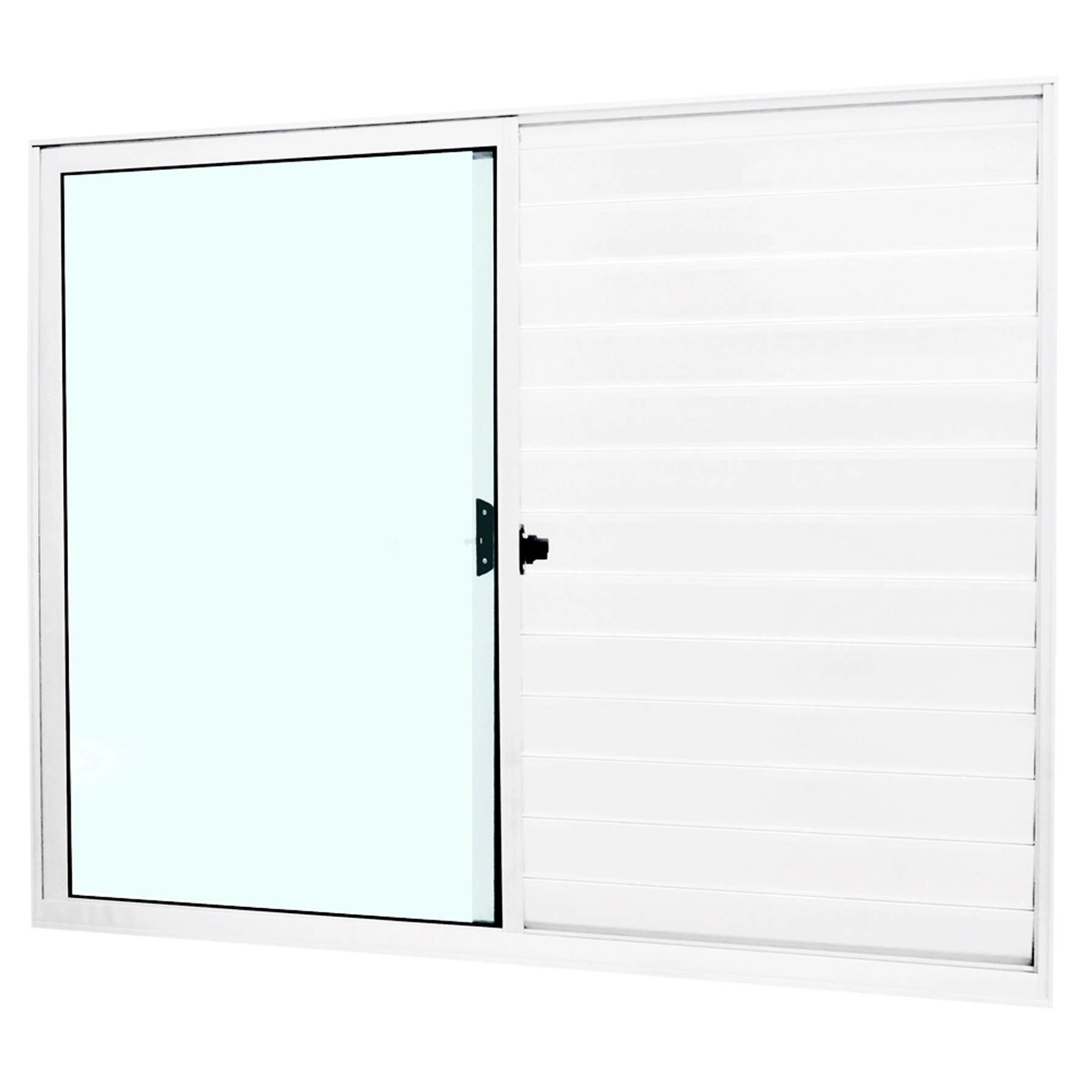 Janela de Alumínio Veneziana 3 Folhas 100x100cm Fortline Atlântica Branca