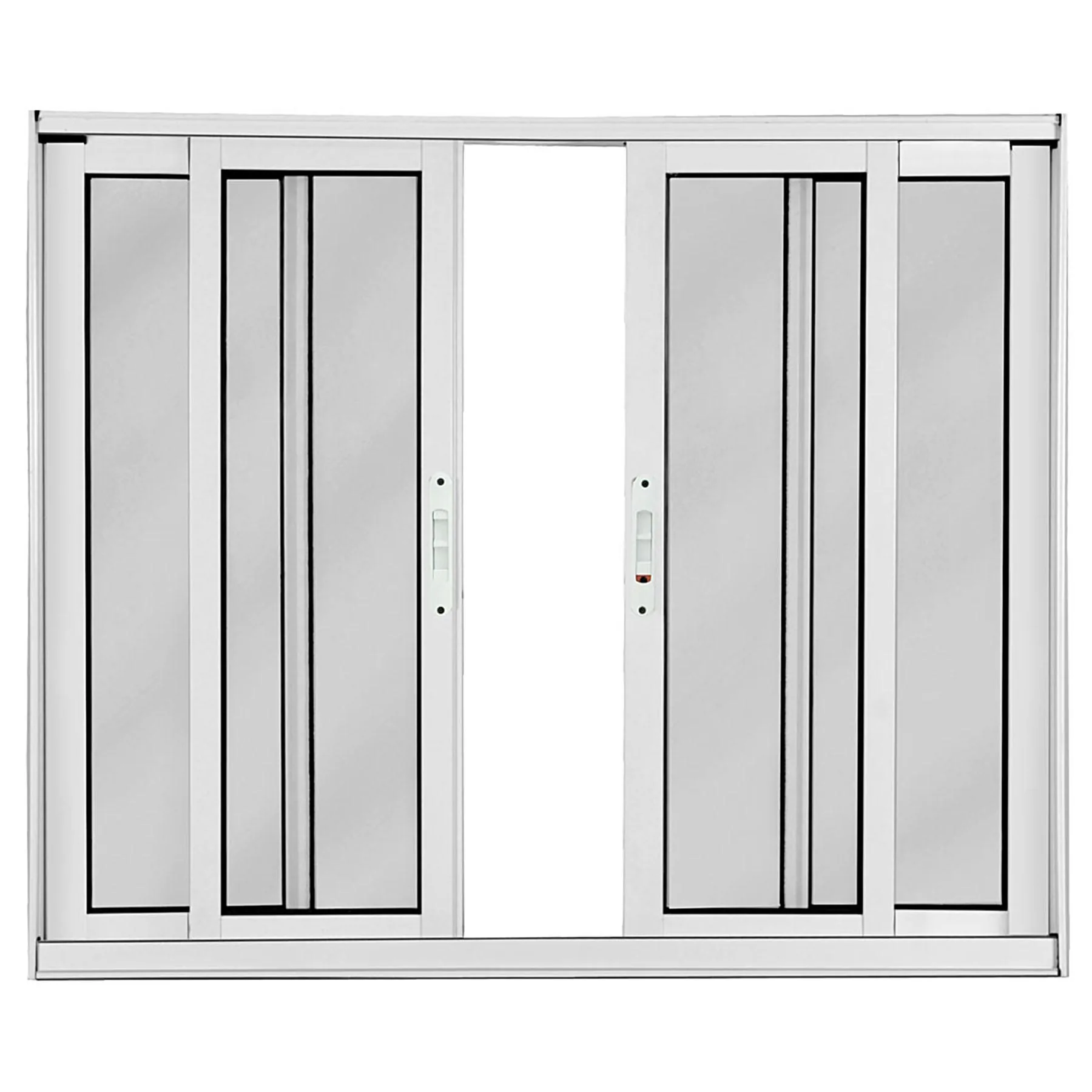 Janela de Alumínio de Correr 4 Folhas 100x120cm Magnum Atlântica Branca