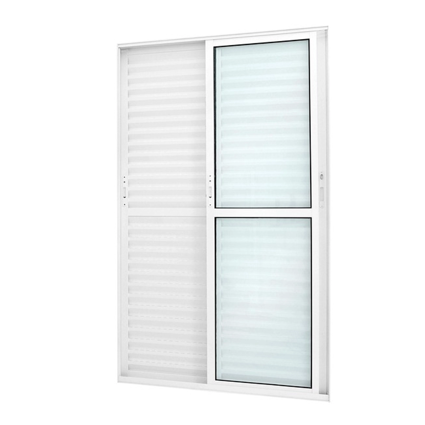 Porta Balcão de Correr 3 Folhas Alumínio Branco 2,10x1,20m Linha Magnum Atlântica