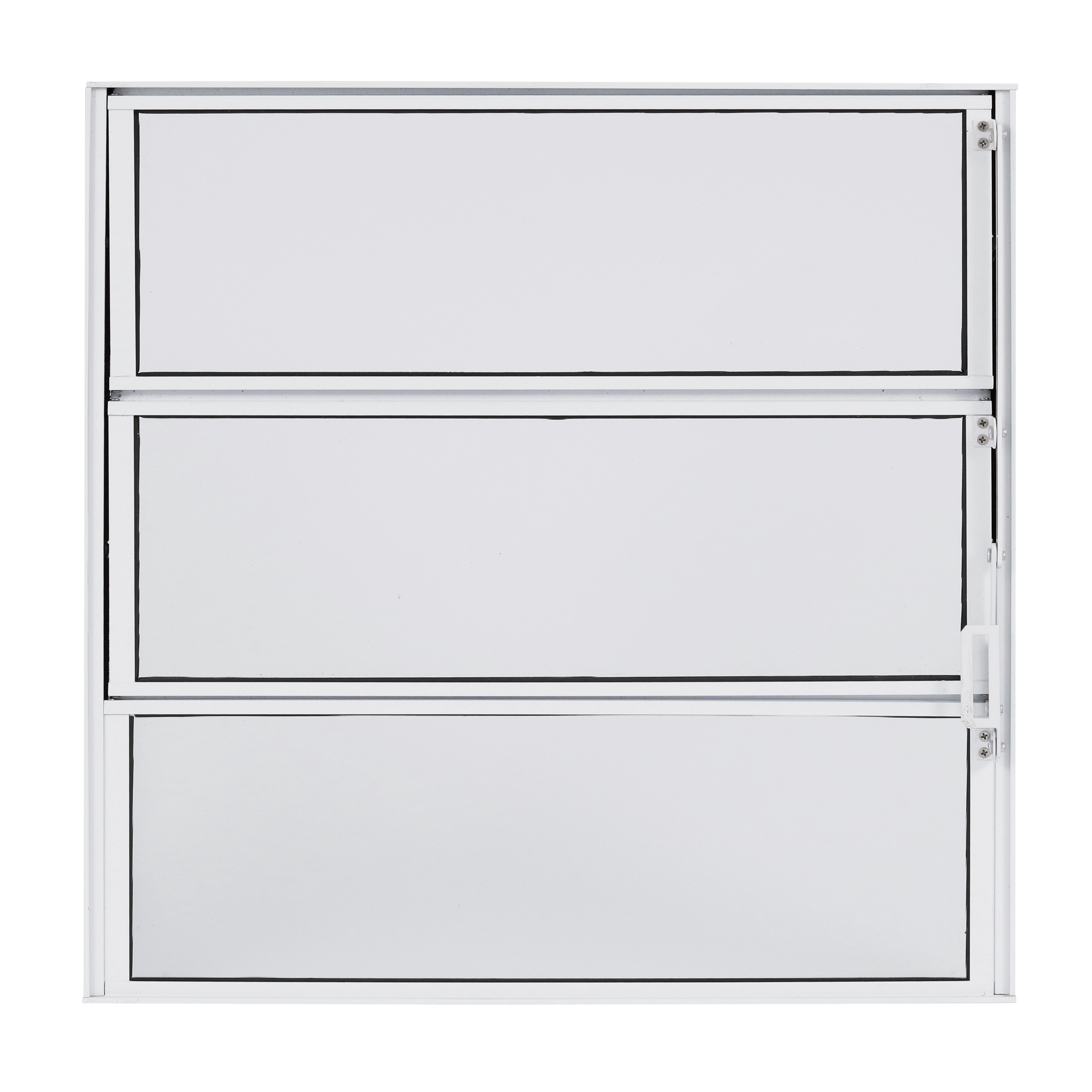 Janela de Alumínio Basculante 3 Folhas 60x60cm com Vidro Mini Boreal Fortline Atlântica Branca