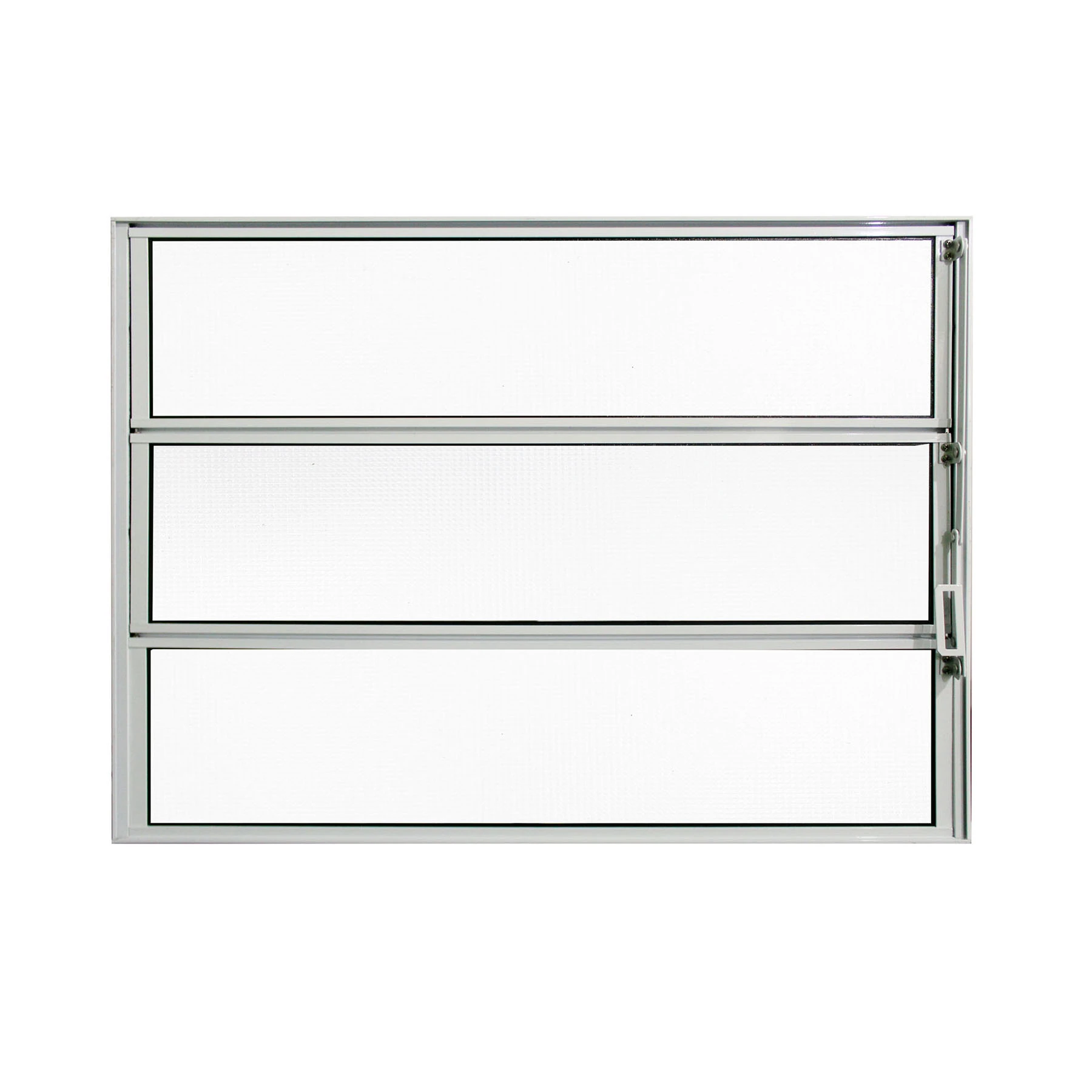 Janela de Alumínio Basculante 3 Folhas 60x80cm com Vidro Mini Boreal Fortline Atlântica Branca