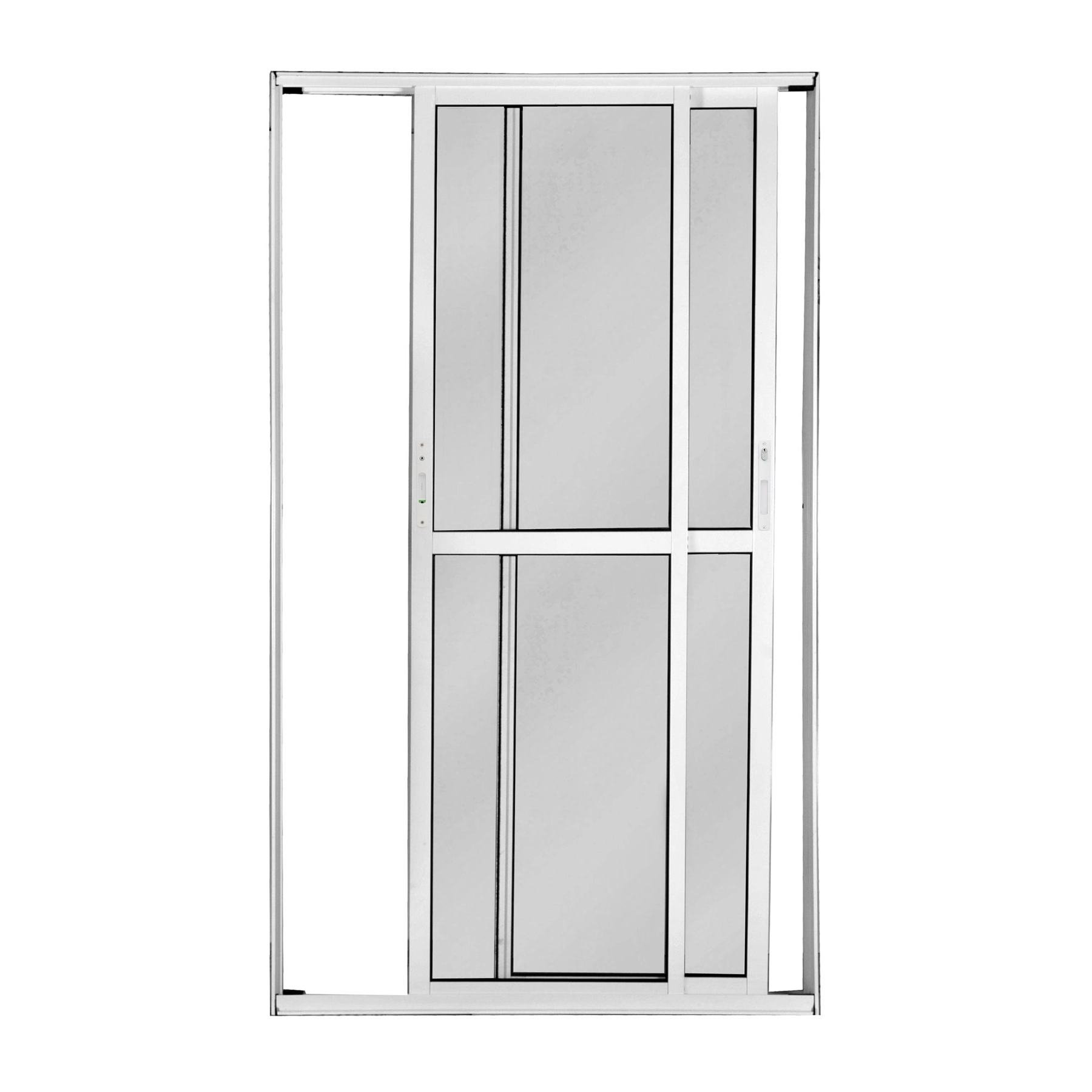Porta de Correr 2 Folhas Alumínio Branco 2,10x1,50m Linha Magnum Atlântica