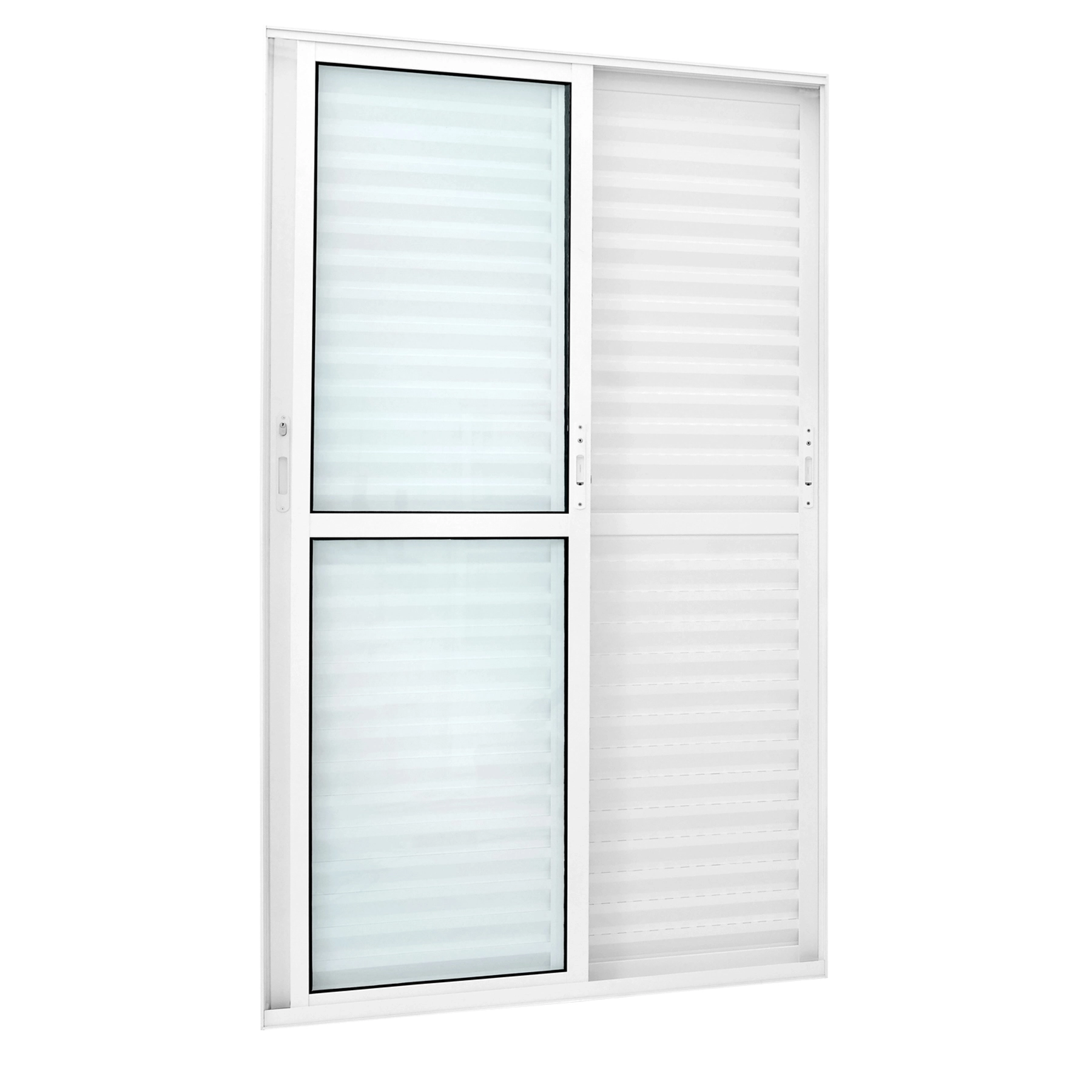 Porta Balcão de Correr 3 Folhas Alumínio Branco 2,10x1,50m Linha Magnum Atlântica