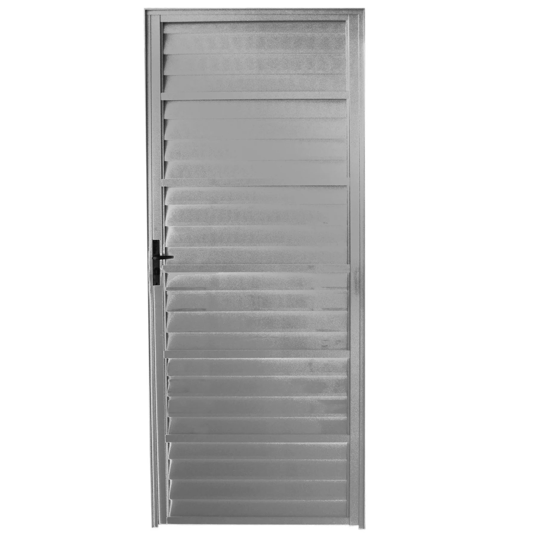 Porta Veneziana de Giro Alumínio Brilhante Natural 2,10x0,76m Lado Direito Linha Fortline Atlântica