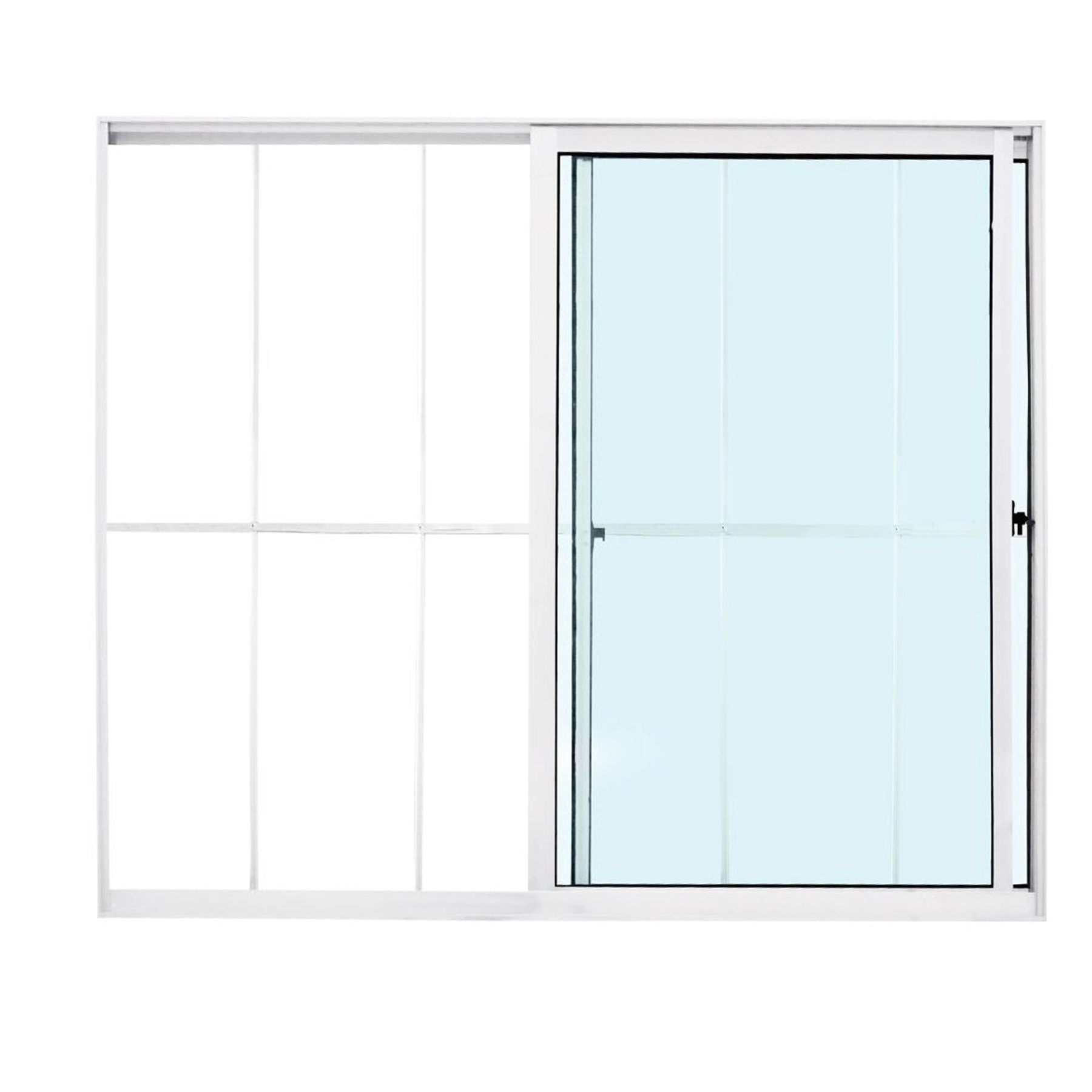 Janela de Alumínio de Correr 2 Folhas 100x150cm com Grade Fortline Atlântica Branca