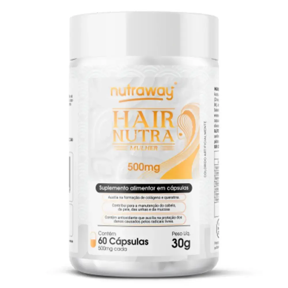 Hair Nutra Mulher Nutraway 500 Mg 60 cápsulas