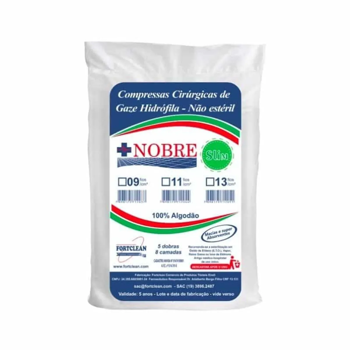 Gaze Peg Use Compressa Hidrofolica Nobre 13f 7,5x7,5cm Com 500un