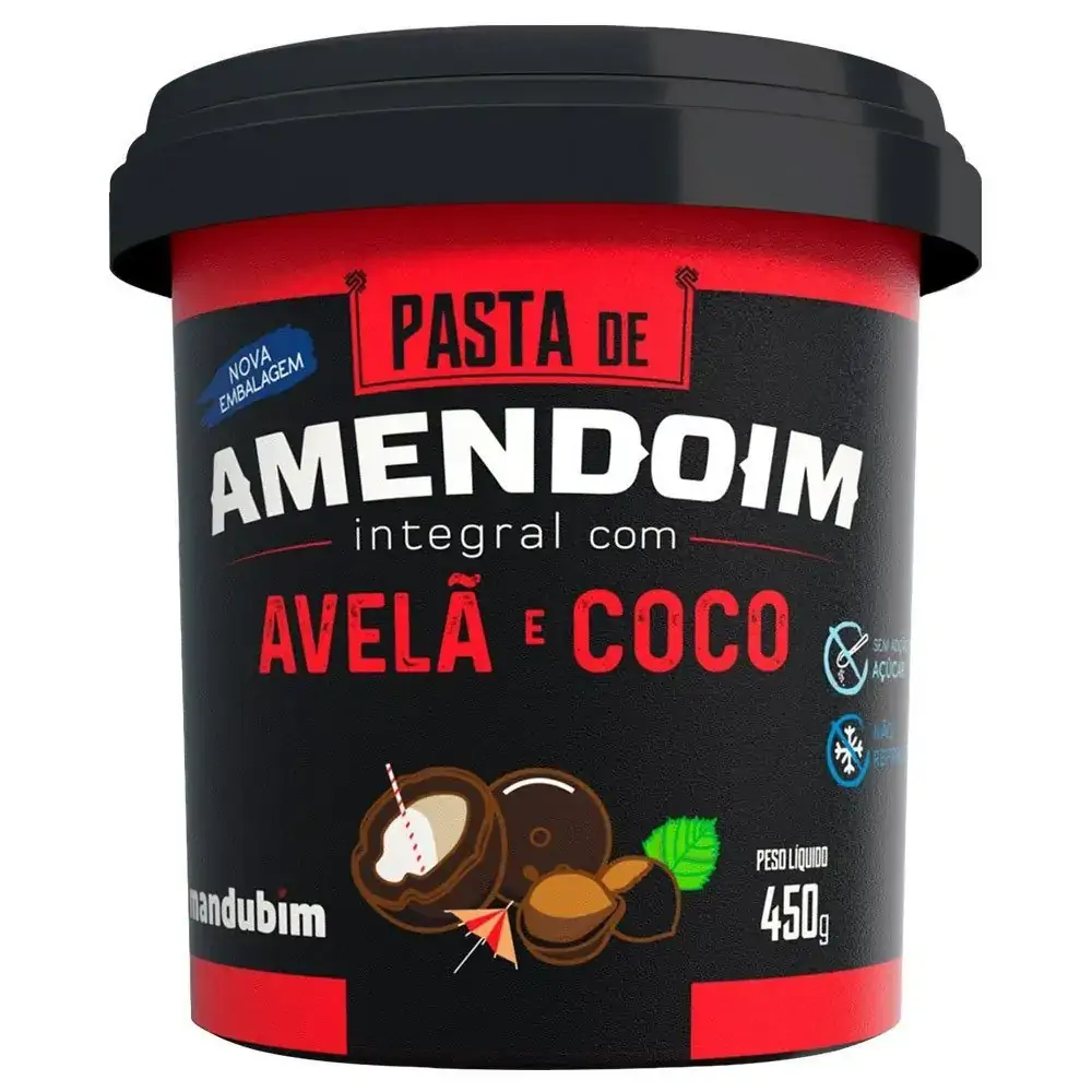 Pasta De Amendoim Com Avela E Oleo De Coco 450g Mandubim