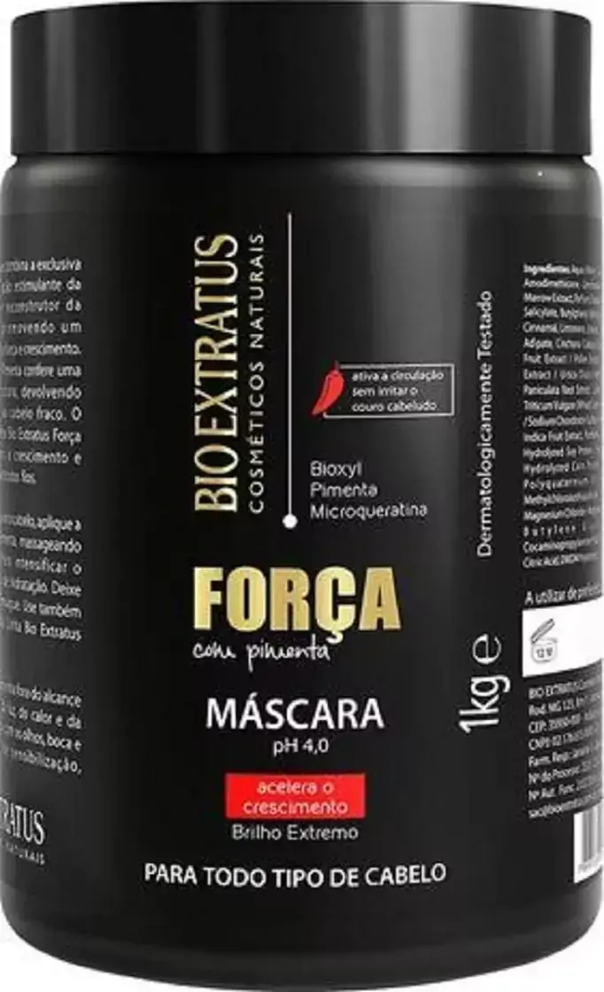 Máscara Bio Extratus 1kg Força com Pimenta Acelera o Crescimento e da Brilho Extremo