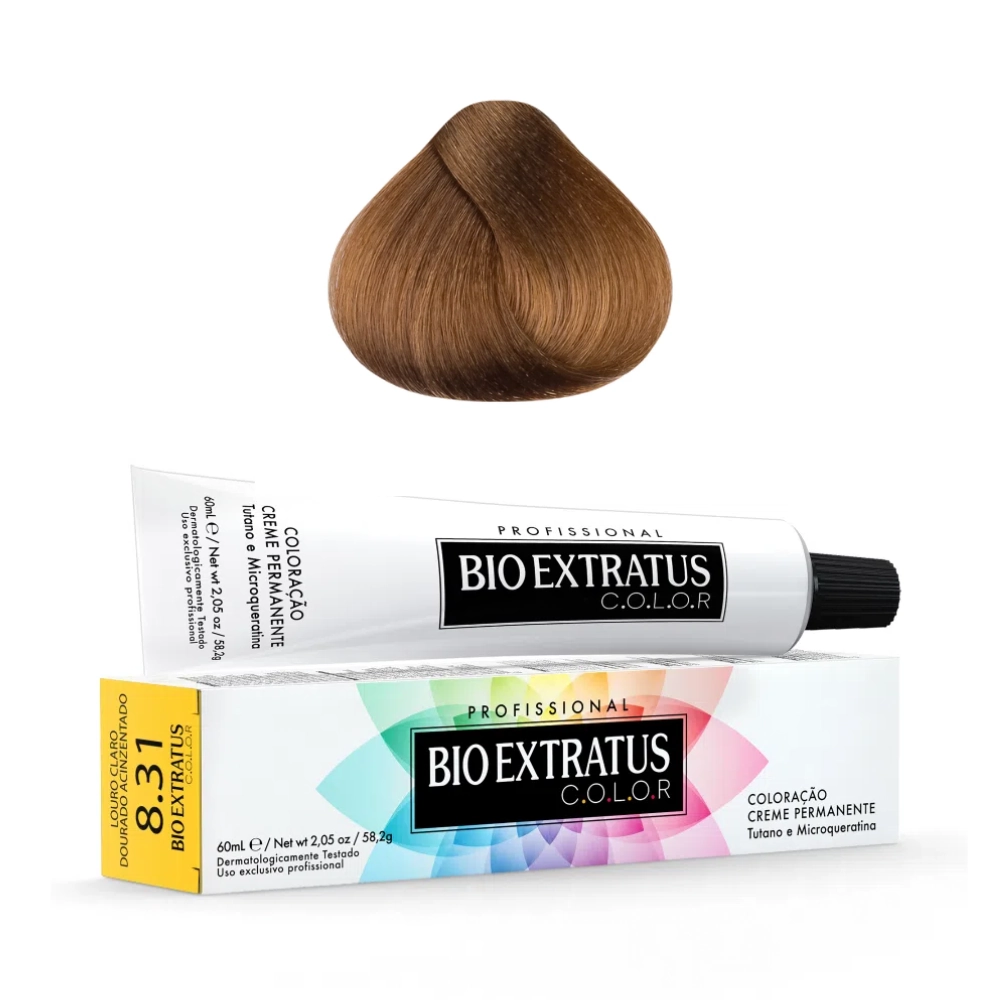 Tintura Bio Extratus Color Louro Claro Dourado Acinzantado 8.31