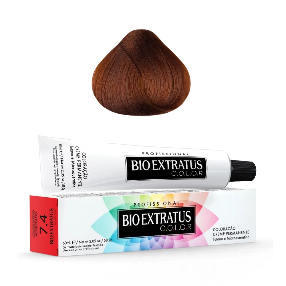Tintura Bio Extratus Color Louro Médio Acobreado 7.4