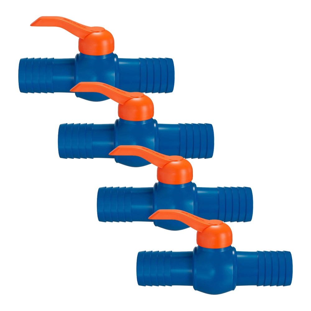 Kit 4 Registro Esfera C/ União Dentada Alavanca 3/4" Pvc