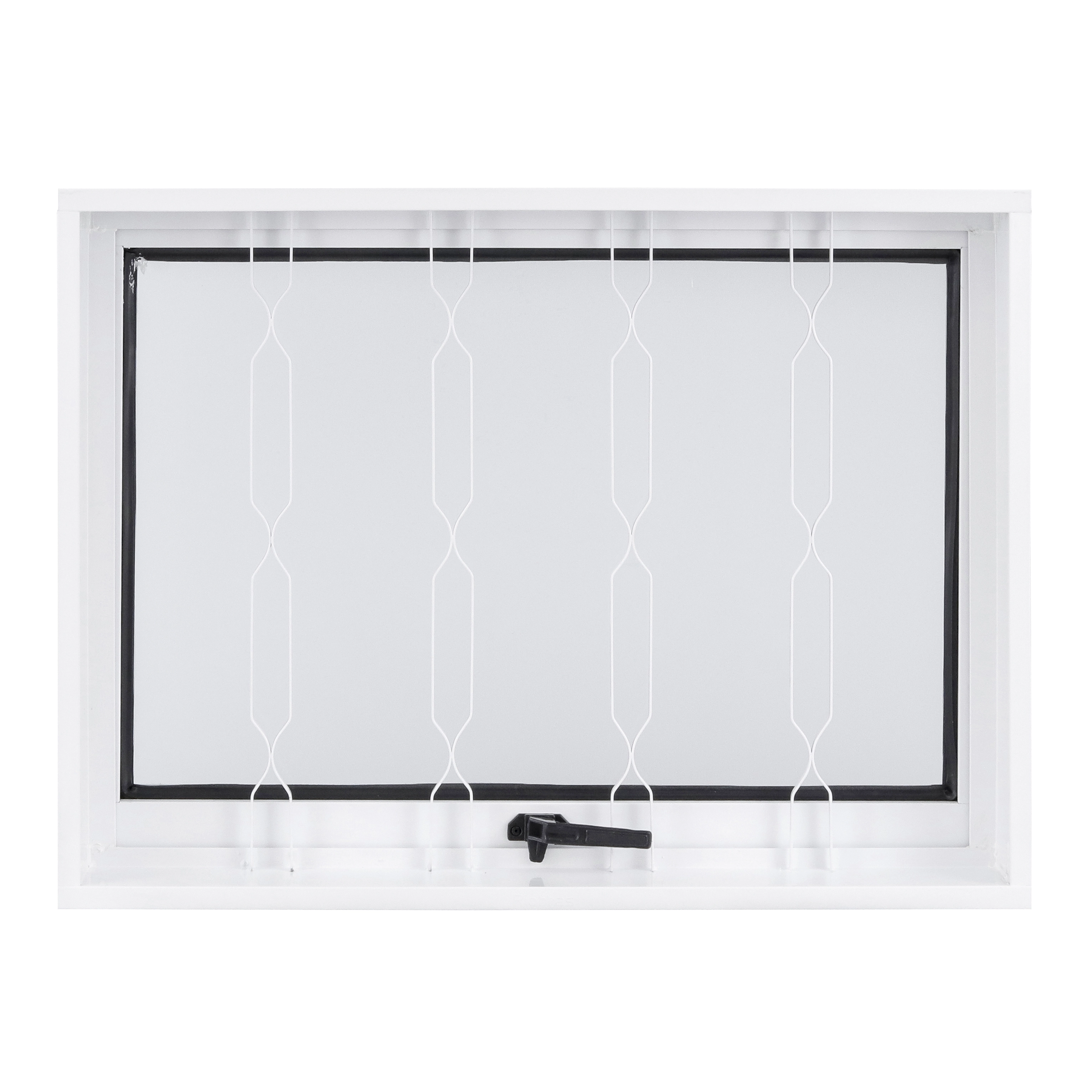 Janela de Aço Maxim-ar 60x80cm com Grade e Vidro Mini Boreal Facilitá Lucasa Ullian Branca