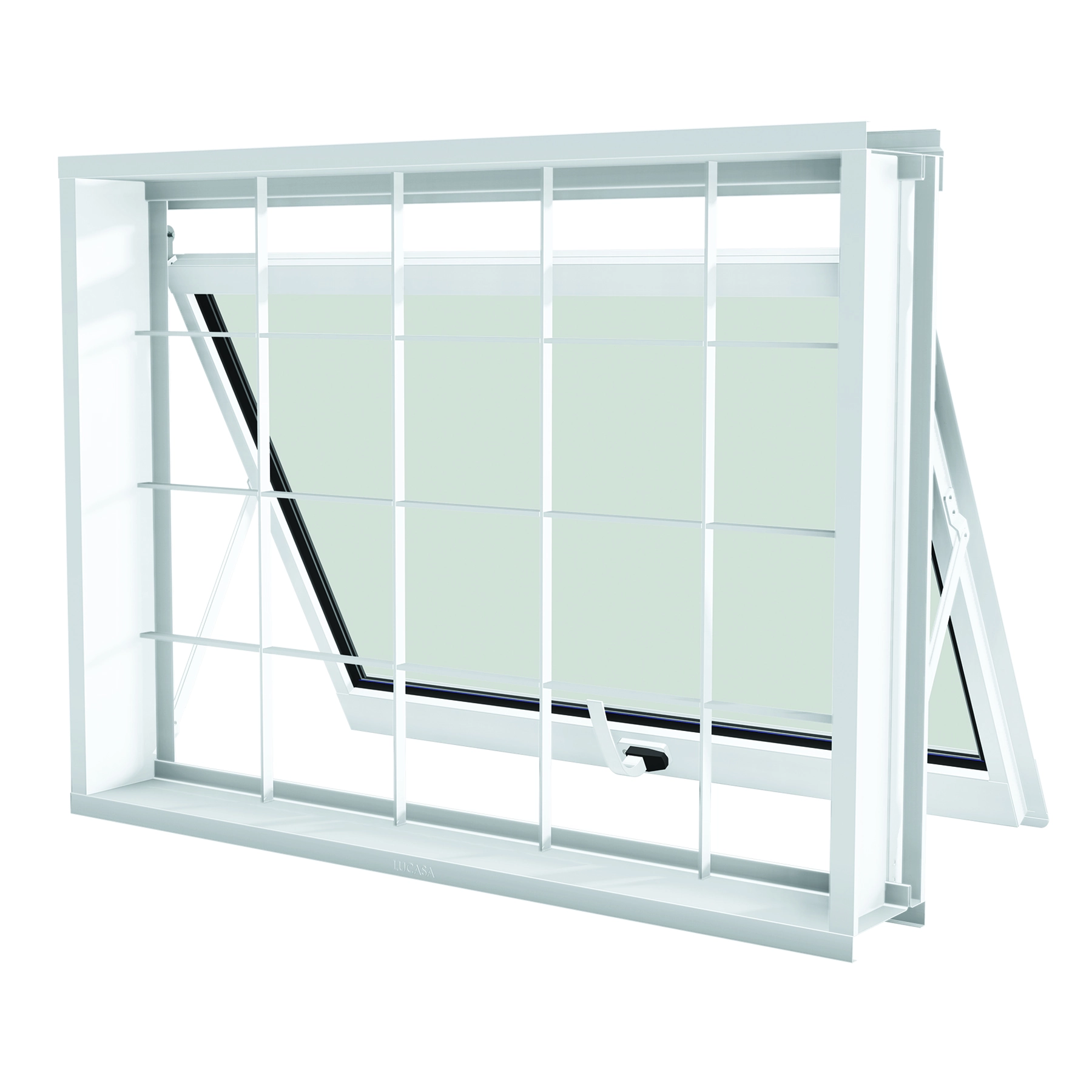 Janela de Aço Maxim-ar 60x80cm com Grade e Vidro Mini Boreal Facilitá Lucasa Ullian Branca