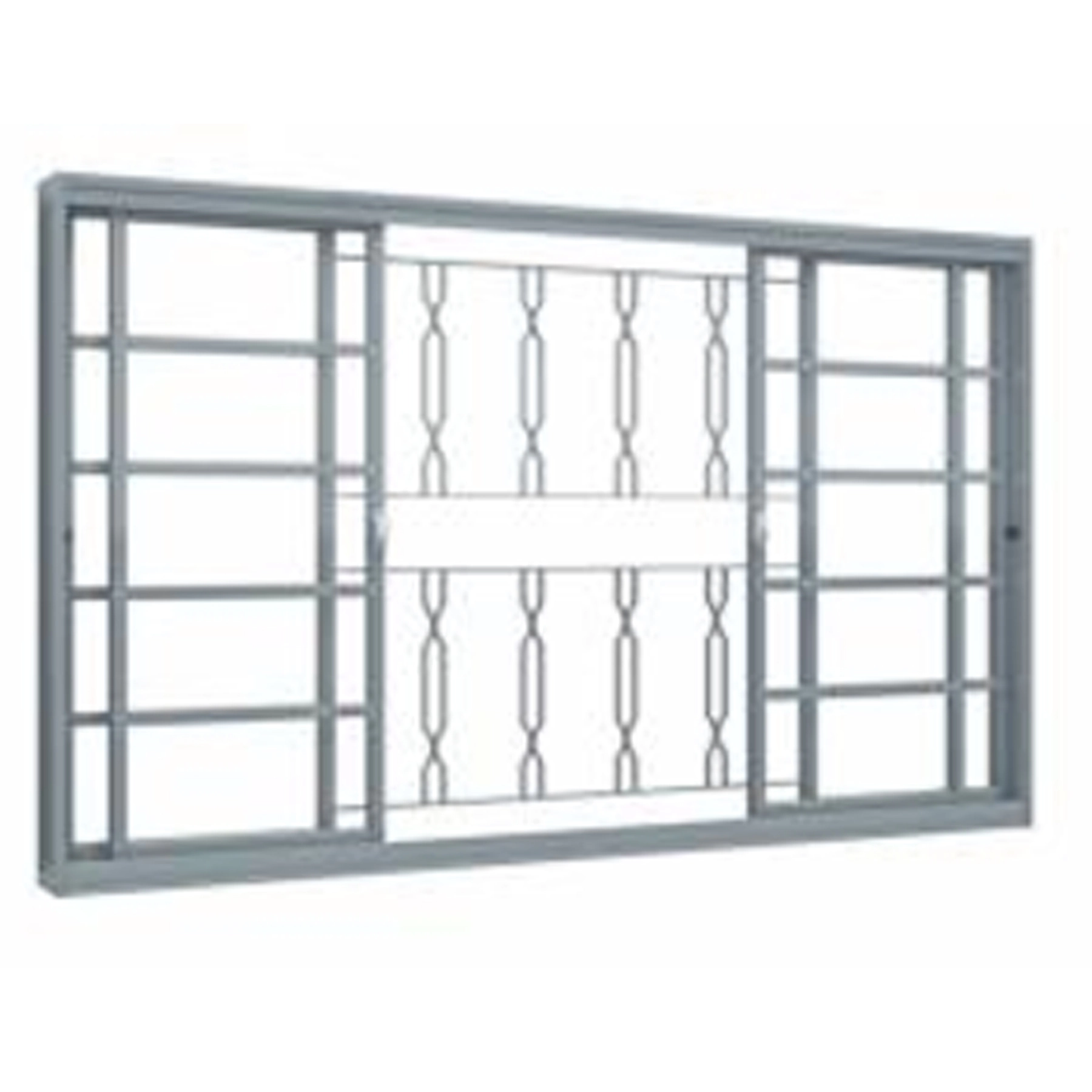 Janela de Aço de Correr 4 Folhas 100x200cm com Grade Ullian Lucasa Ullian Cinza