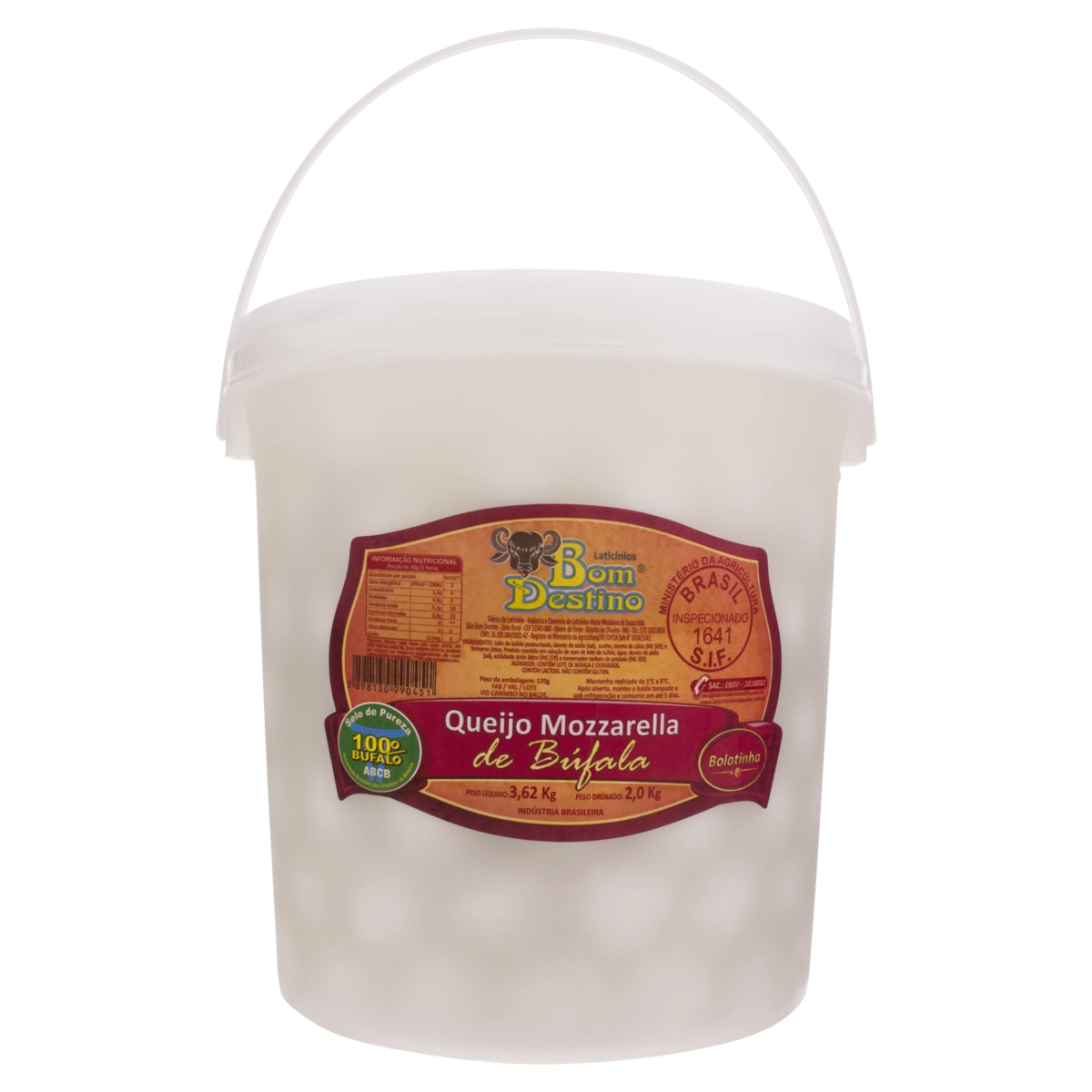 Queijo Mussarela De Búfala Bolotinha Bom Destino 2kg
