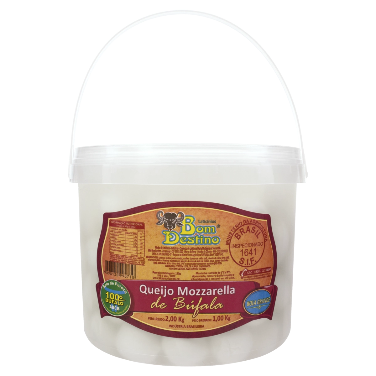 Queijo Mussarela De Búfala Bola Grande Bom Destino 1kg