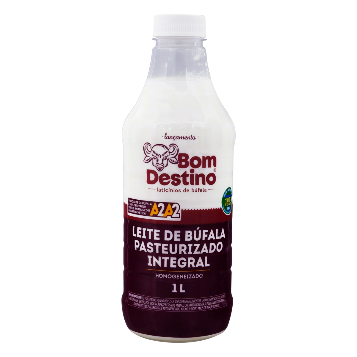 Leite De Búfala Homogeneizado Pasteurizado Integral Bom Destino Garrafa 1l