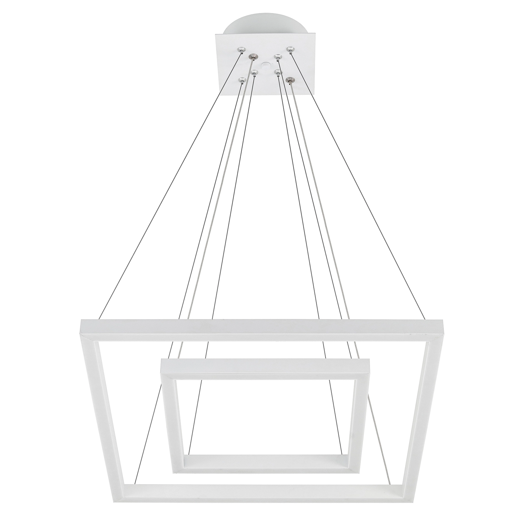 Pendente Quadrado com LED Metal Branco Pendente Spot Line