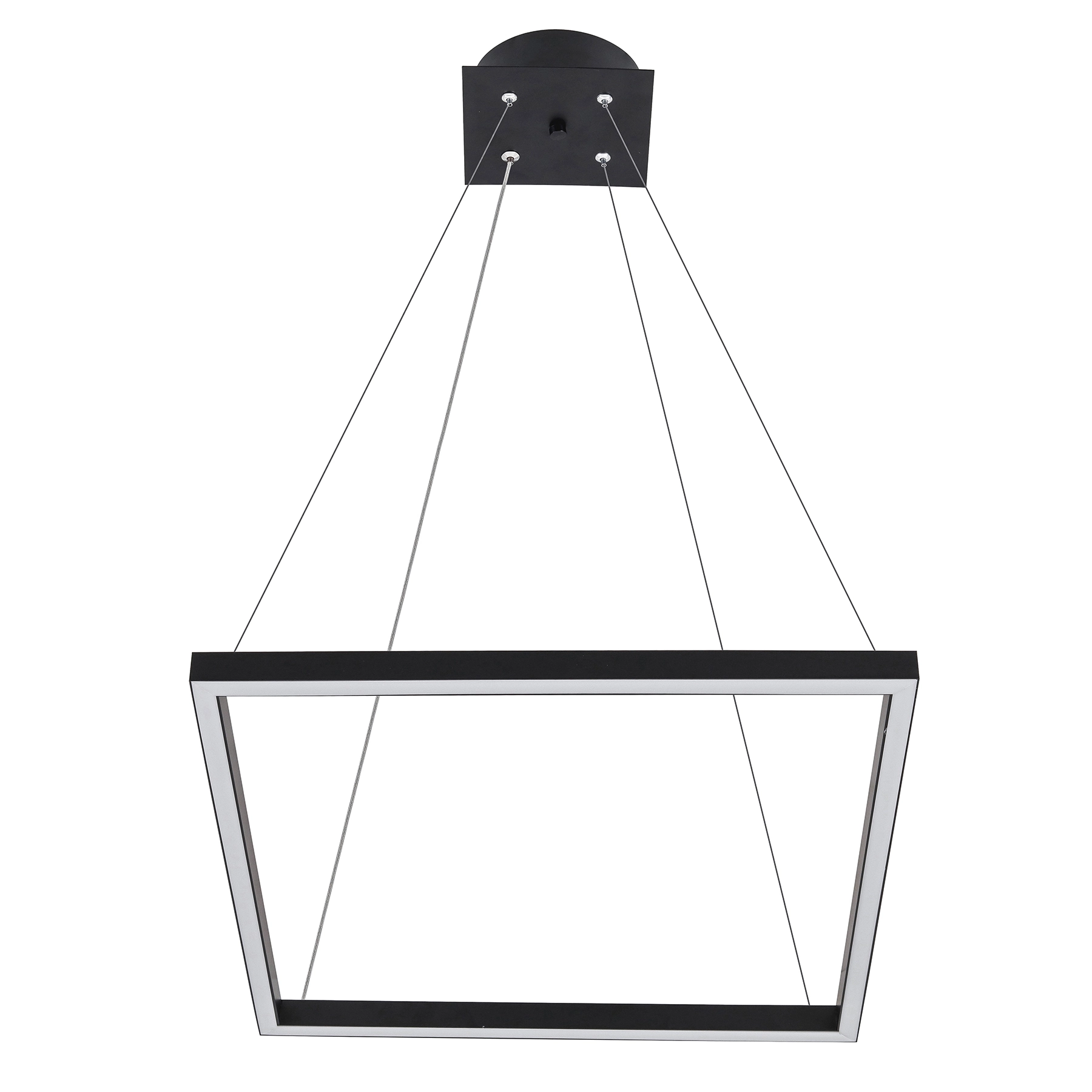 Pendente Quadrado com LED Metal Preto
