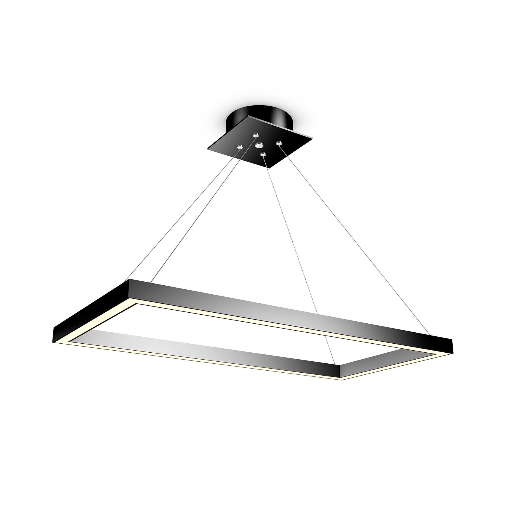 Pendente Quadrado com LED Metal Preto