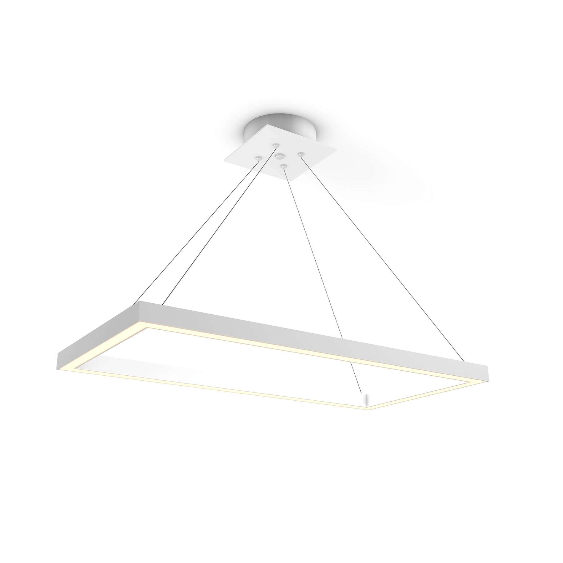 Pendente Quadrado com LED Metal Branco