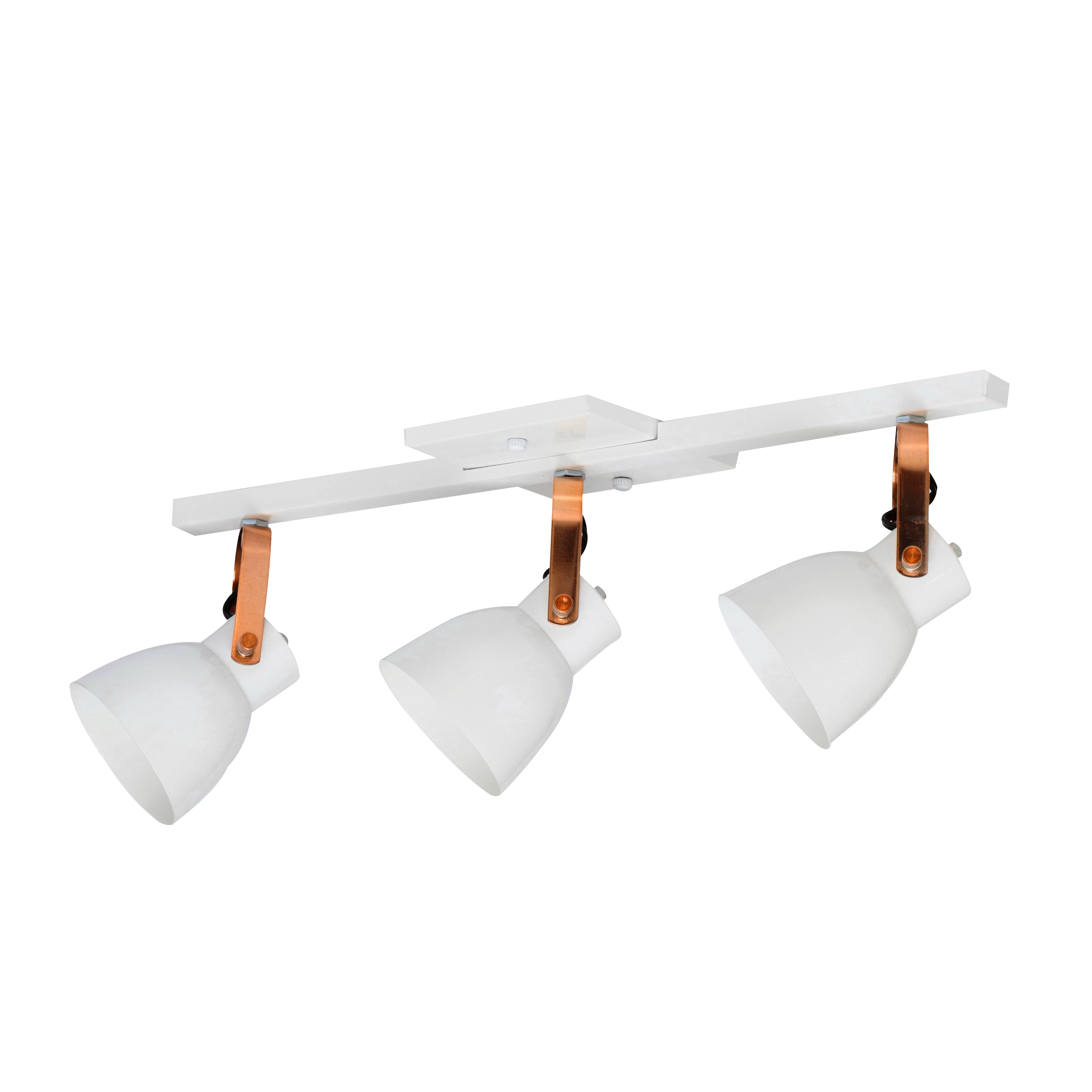 Spot de Sobrepor Retangular 3 Lâmpadas Cruche Branco e Cobre IP20 Inspire