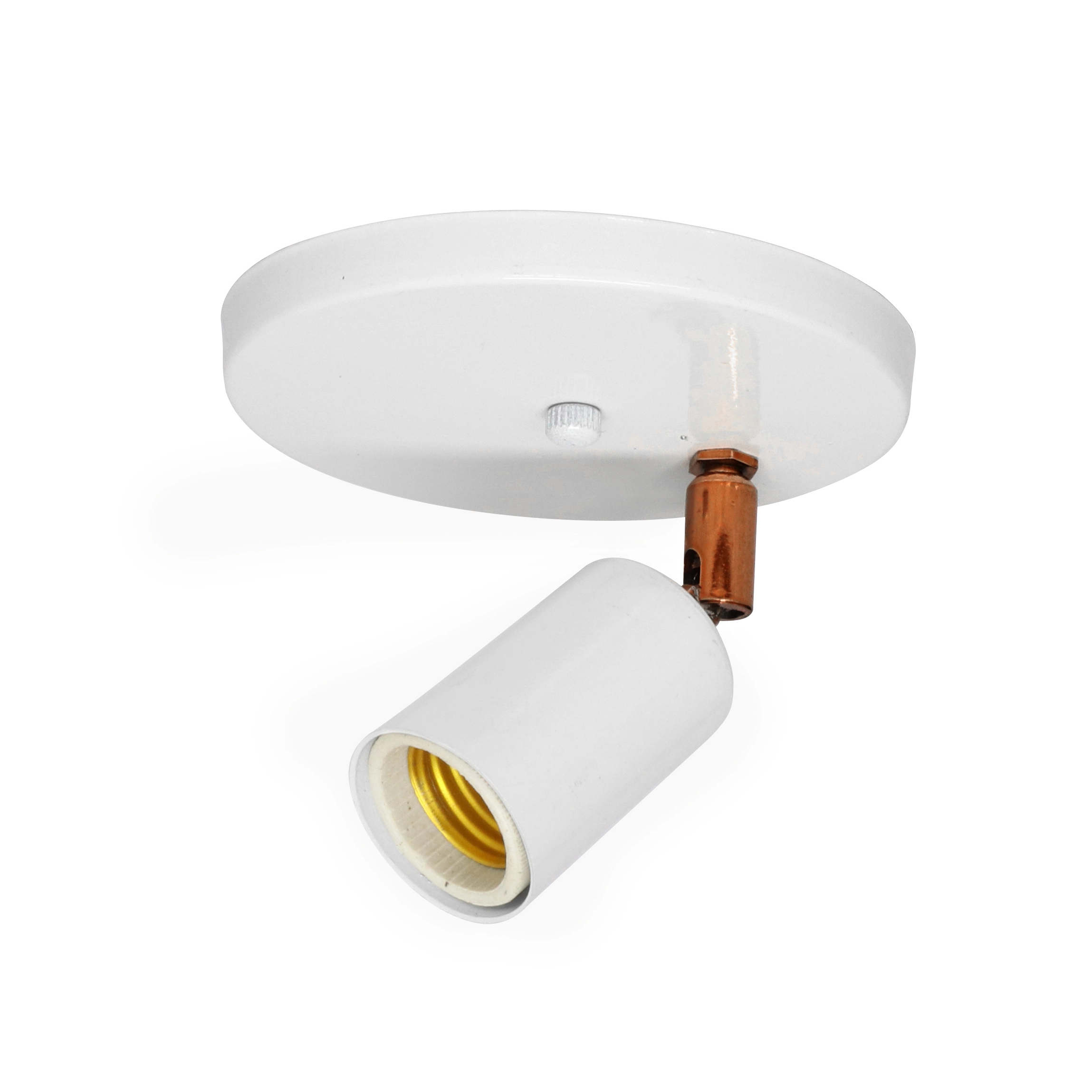 Spot de Sobrepor Redondo 1 Lâmpadas Cloche Branco e Cobre IP20 Inspire
