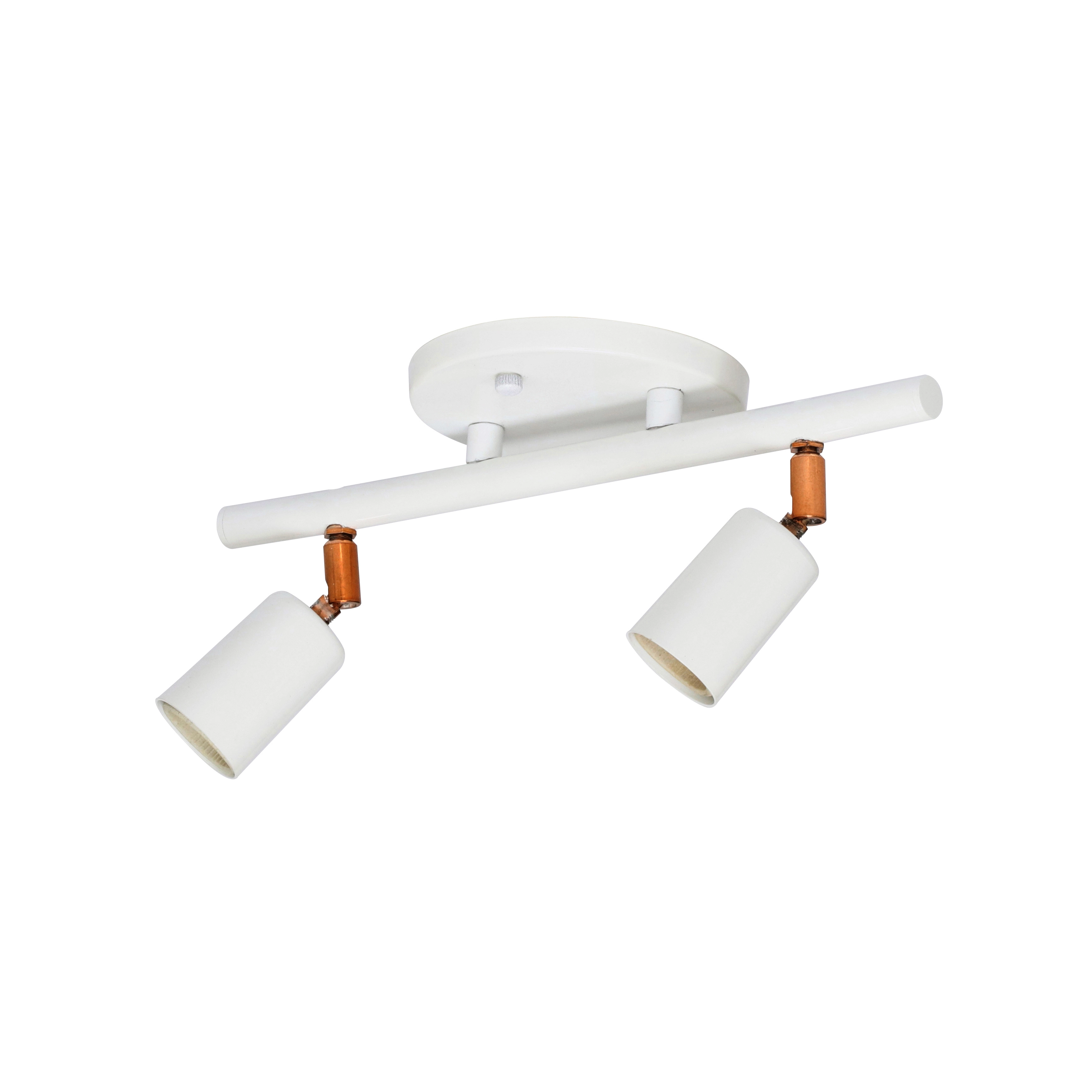 Spot de Sobrepor Retangular 2 Lâmpadas Cloche Branco e Cobre IP20 Inspire