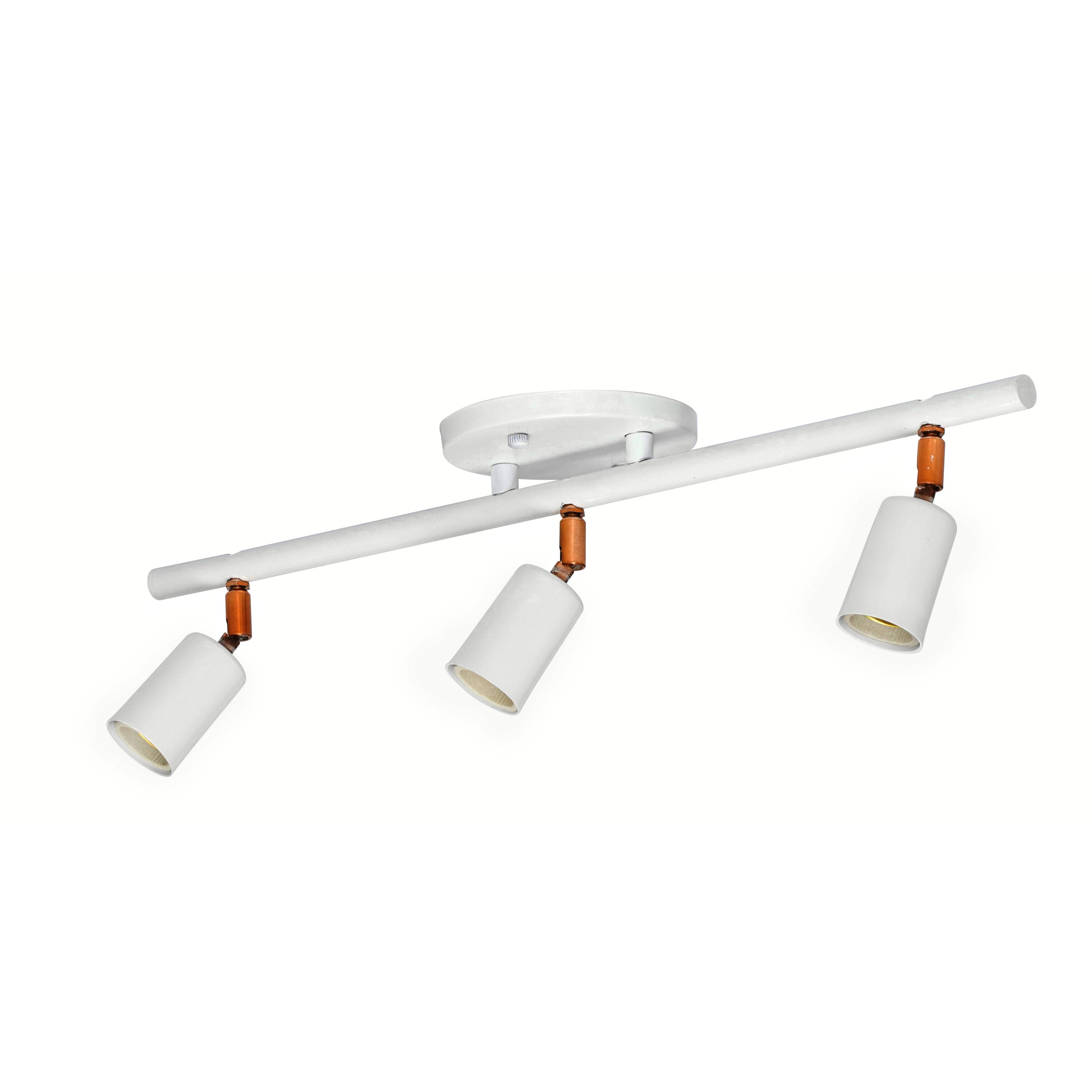 Spot de Sobrepor Retangular 3 Lâmpadas Cloche Branco e Cobre IP20 Inspire
