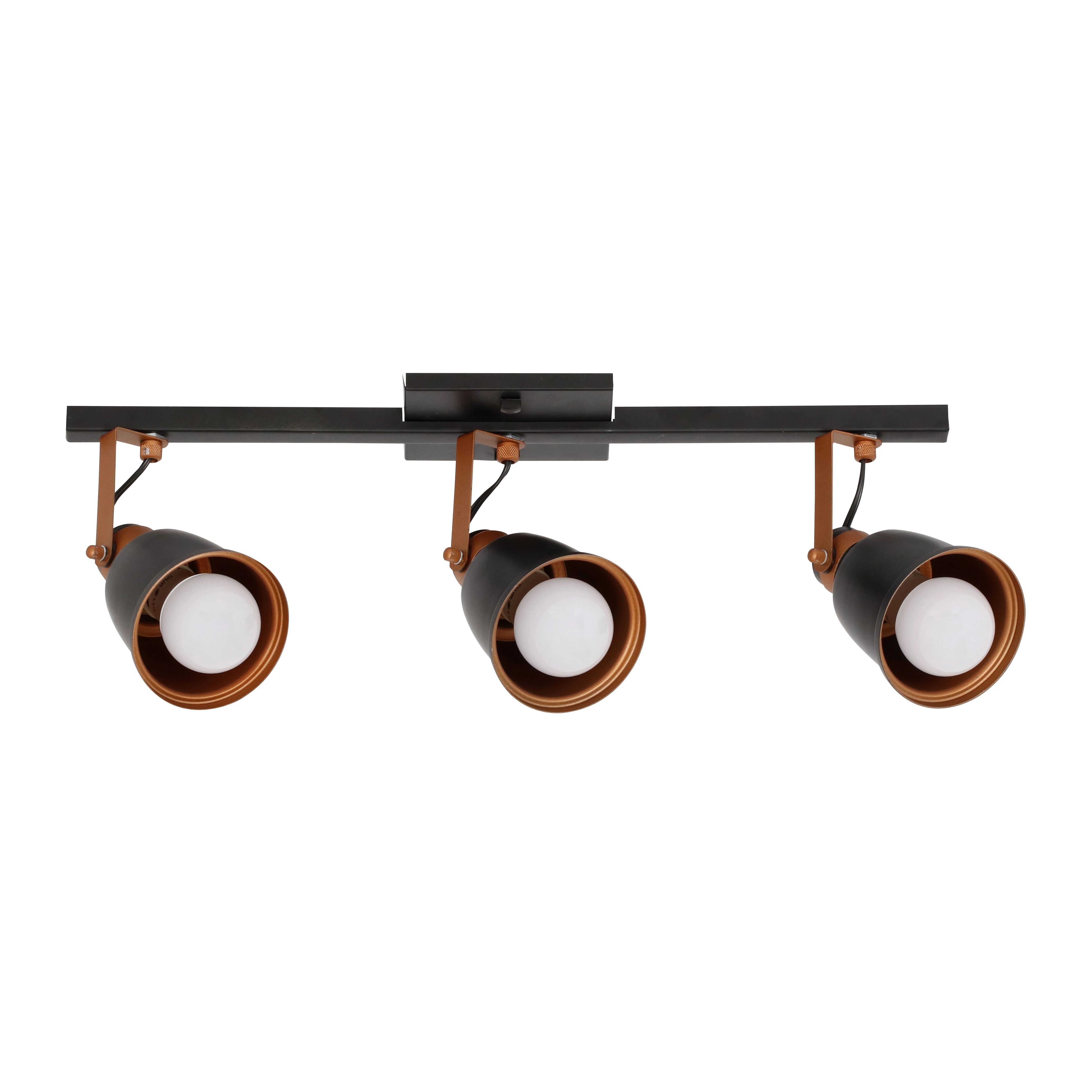 Spot de Sobrepor Retangular 3 Lâmpadas Abu Preto e Cobre IP20 Inspire