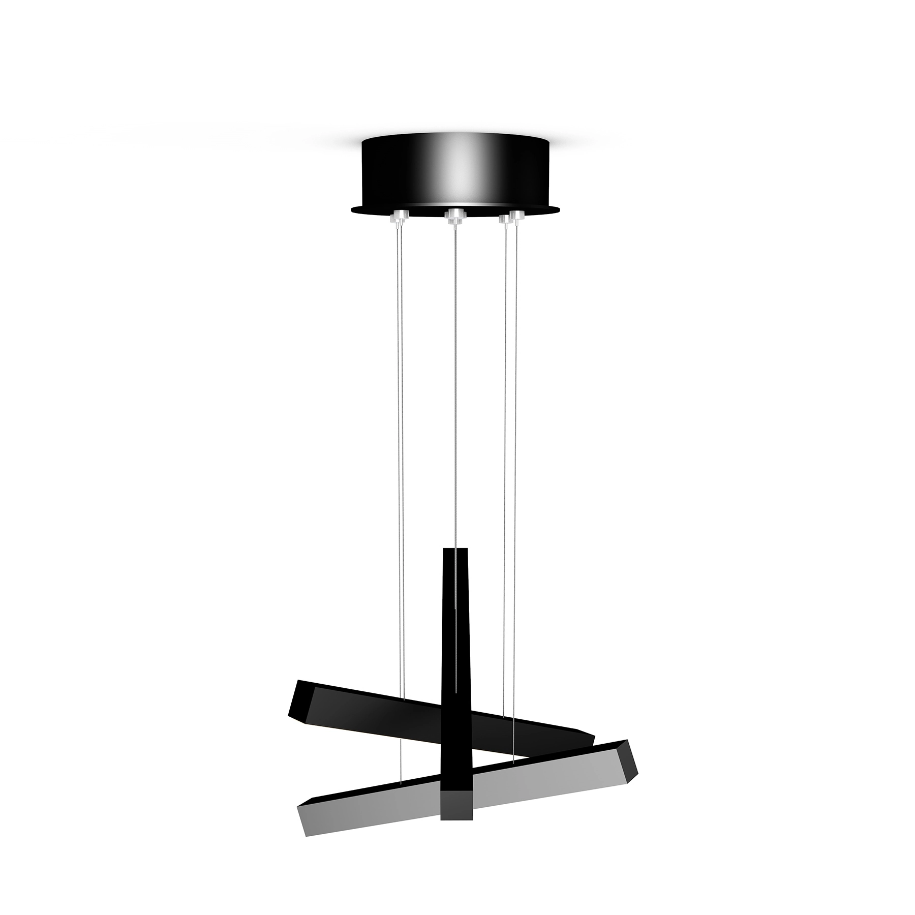 Pendente Linear com LED Metal Preto Pendente Spot Line