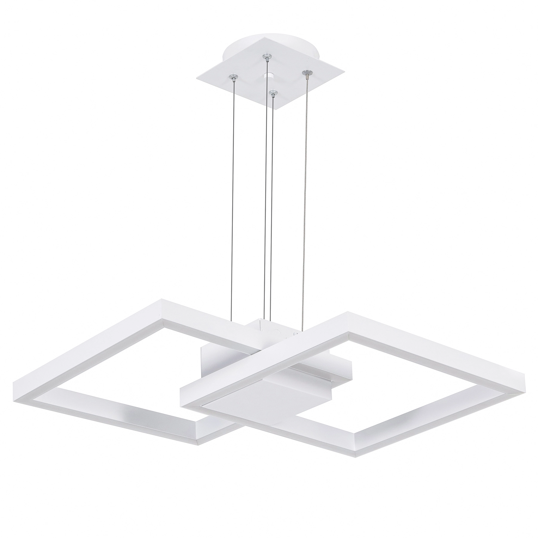 Pendente Quadrado com LED Metal Branco Pendente Spot Line