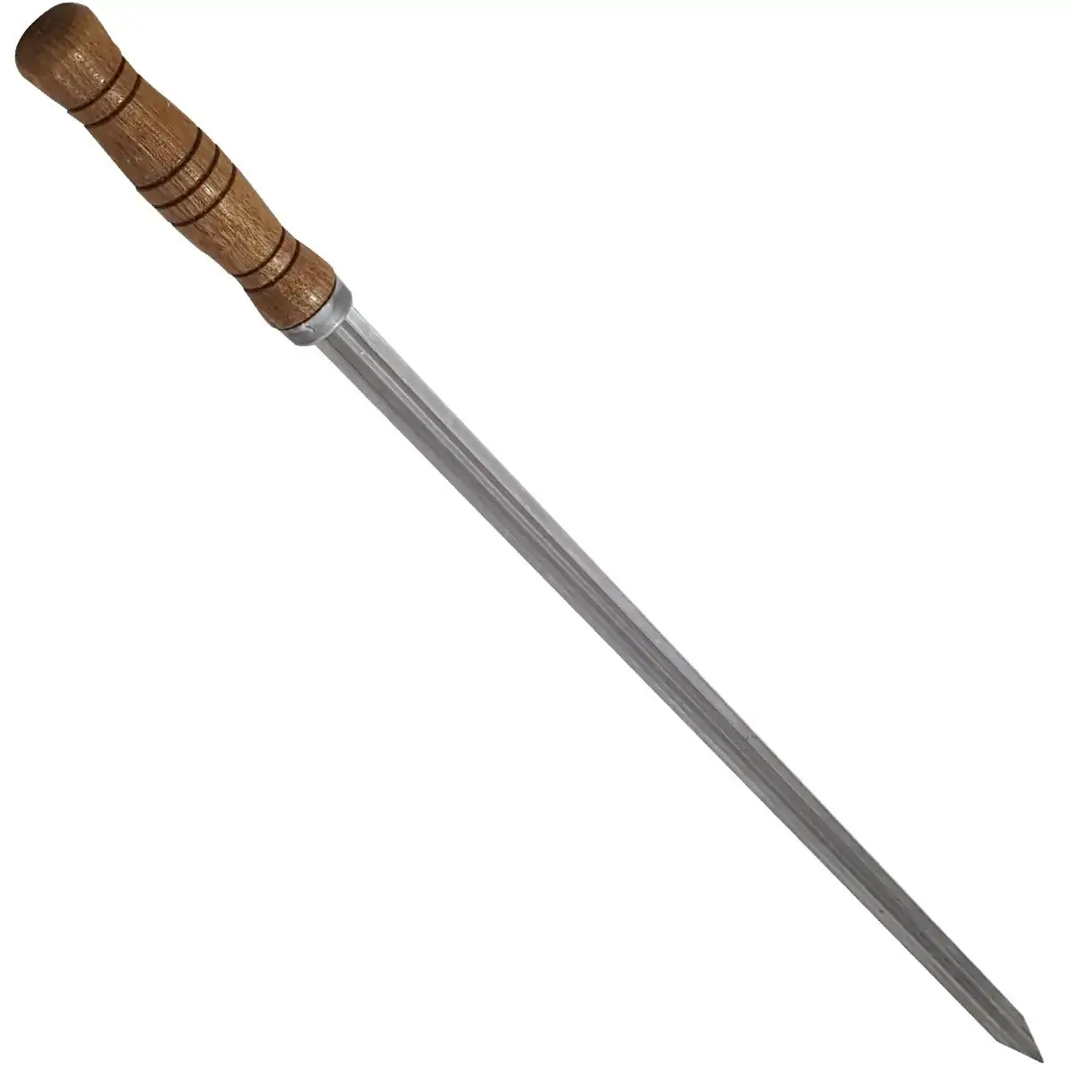 Espeto Simples 85cm Em Aço Inox Para Churrasco Carne Frango