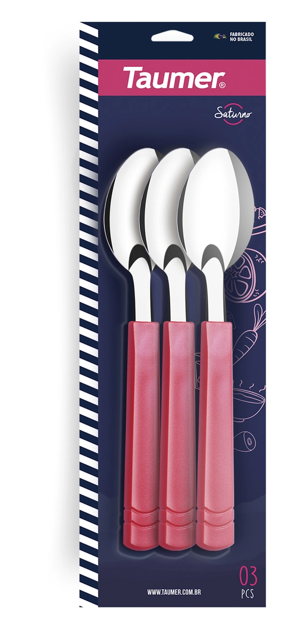 Colher Taumer Cabo Plastico Vermelho C/03 Re.7012/70 Un