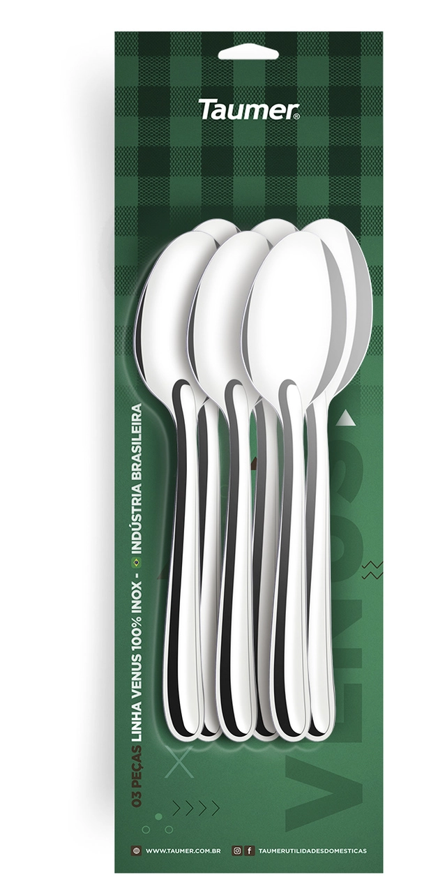 Colher De Sobremesa Taumer Linha Venus Inox C/03