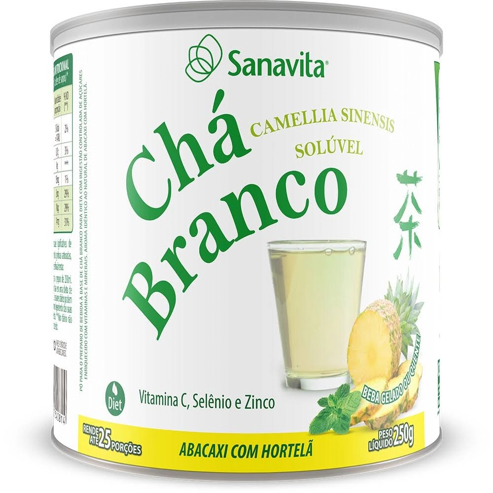 Chá Branco Abacaxi Com Hortelã 250g Sanavita