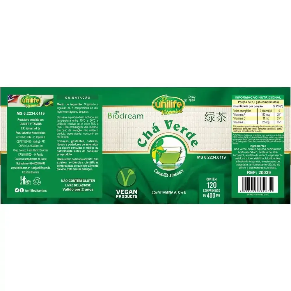 Cha Verde Com Frutas Cítrcas