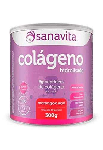 Colágeno Hidrolisado Sanavita Sabor Morango E Açaí