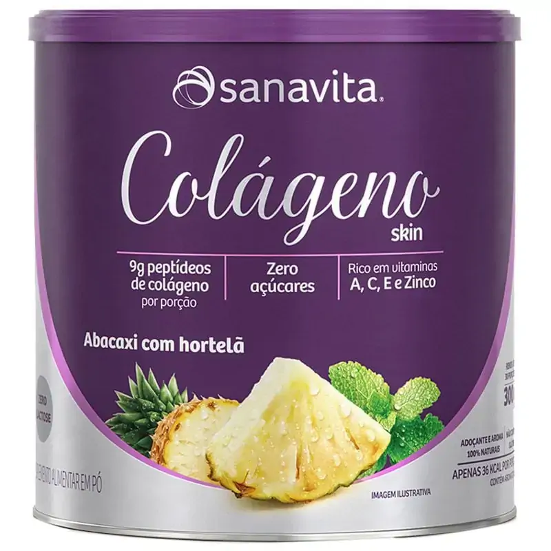Colágeno Hidrolisado Abacaxi Com Hortelã Sanavita