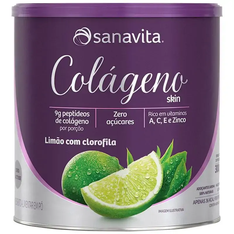 Colágeno Limão Clorofila 300g Sanavita