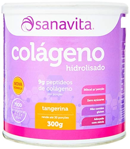 Colágeno Hidrolisado Sanavita Sabor Tangerina Com