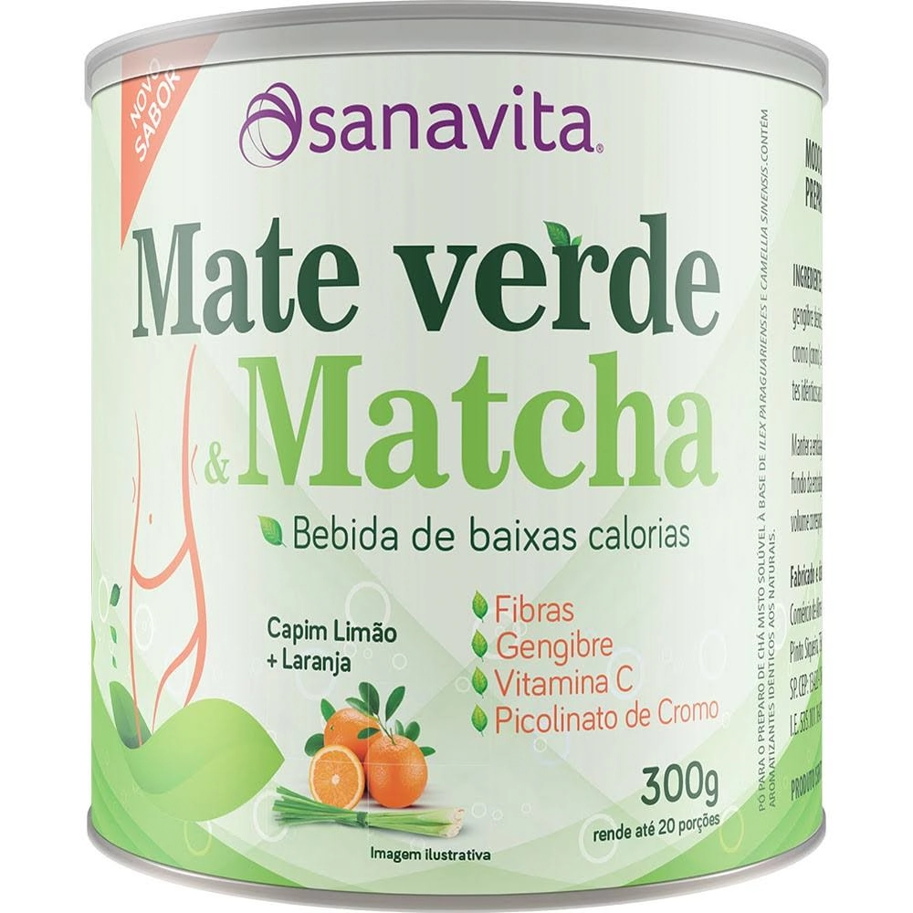 Mate Verde E Matcha Capim Limão Laranja 300g Sanavita
